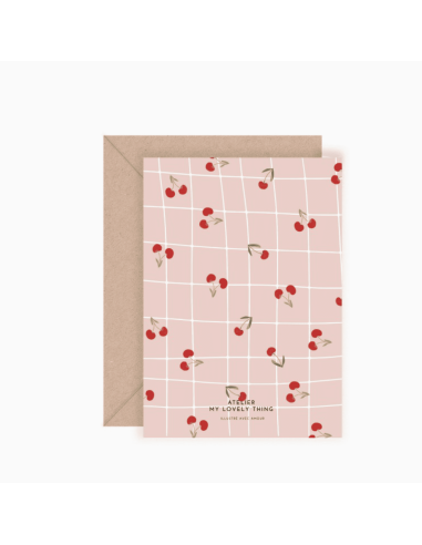 Carte double  Joyeux Anniversaire Cerise - My...