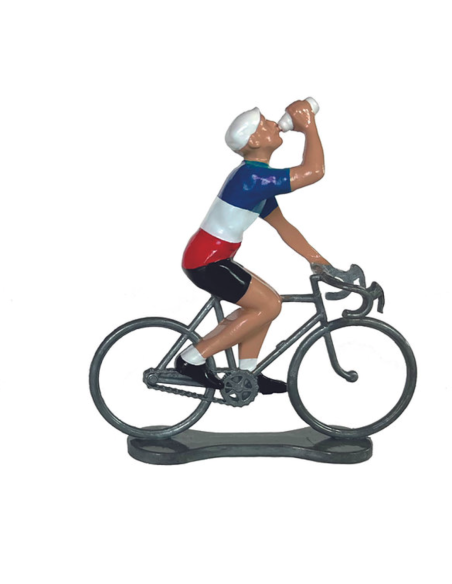 Figurine cycliste Buveur Champion de France - Bernard & Eddy