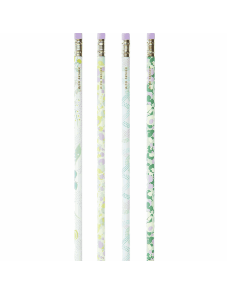 Set de 4 crayons à papier Fleurs - Rico Design