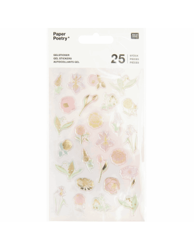 25 autocollants gel Fleurs - Rico Design