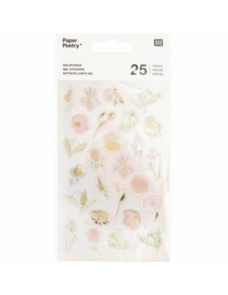 25 autocollants gel Fleurs - Rico Design