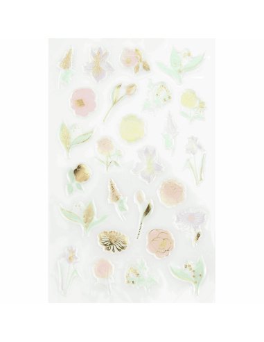 25 autocollants gel Fleurs - Rico Design