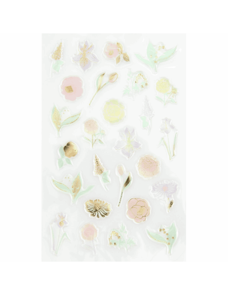 25 autocollants gel Fleurs - Rico Design