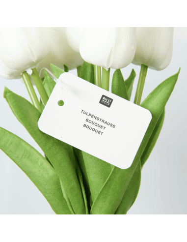 Bouquet de 7 tulipes blanches - Rico Design