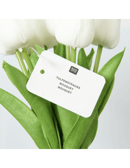 Bouquet de 7 tulipes blanches - Rico Design