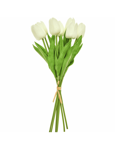 Bouquet de 7 tulipes blanches - Rico Design