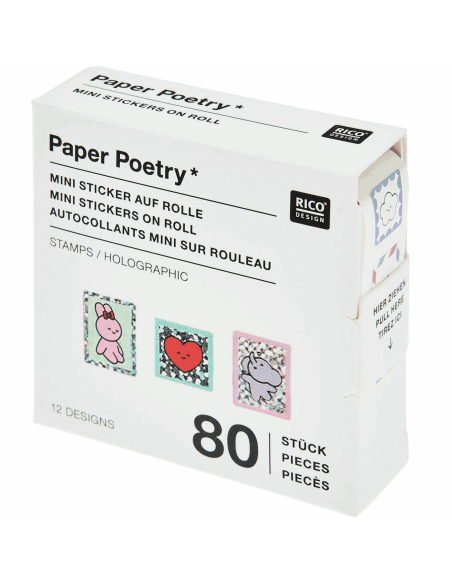 80 mini autocollants Timbres Chingu - Rico Design