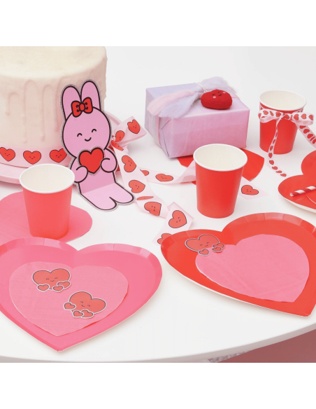 8 assiettes en carton coeur - Rico Design
