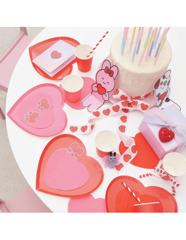 8 assiettes en carton coeur - Rico Design
