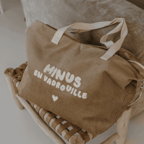 Sac cabas XL velours beige - Zakuw