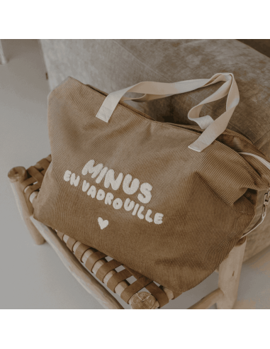 Sac cabas XL velours beige - Zakuw