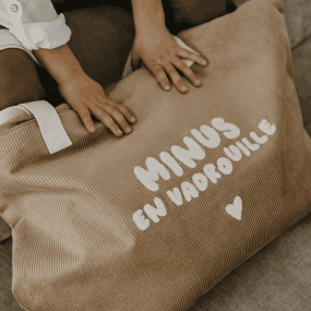 Sac cabas XL velours beige - Zakuw 2