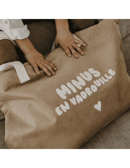 Sac cabas XL velours beige - Zakuw