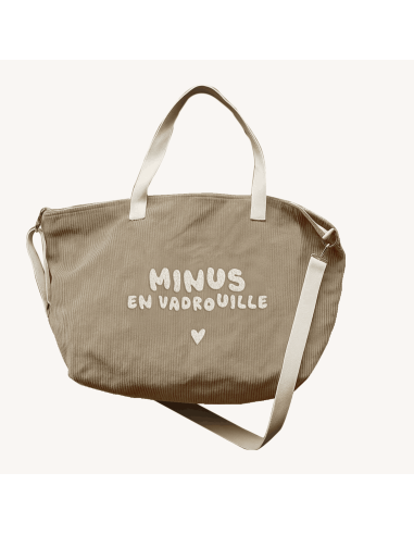 Sac cabas XL velours beige - Zakuw