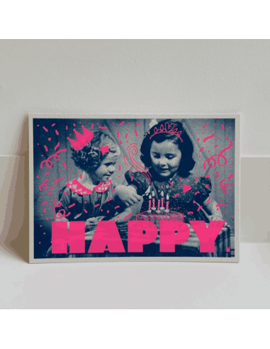 Carte vintage "Happy" - Atelier Kencre