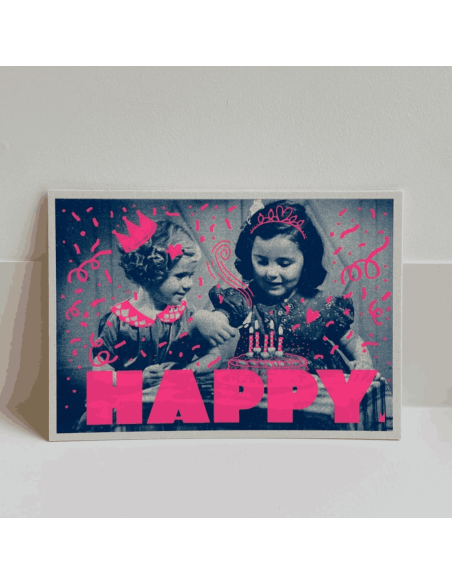 Carte vintage "Happy" - Atelier Kencre