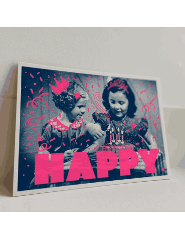 Carte vintage "Happy" - Atelier Kencre