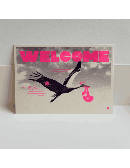 Carte vintage "Welcome" - Atelier Kencre