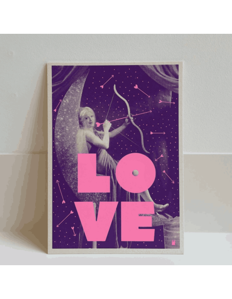 Carte vintage "Love" - Atelier Kencre