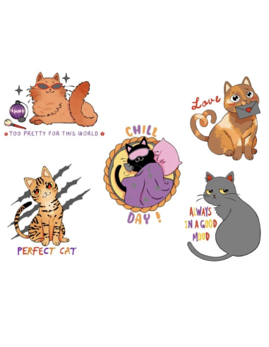 Autocollant Chats - Poppik