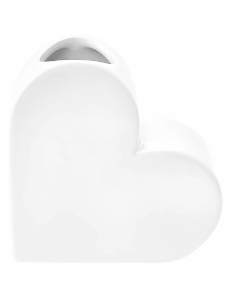 Vase céramique petit coeur blanc - Rico Design
