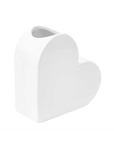 Vase céramique petit coeur blanc - Rico Design