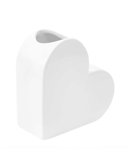Vase céramique petit coeur blanc - Rico Design