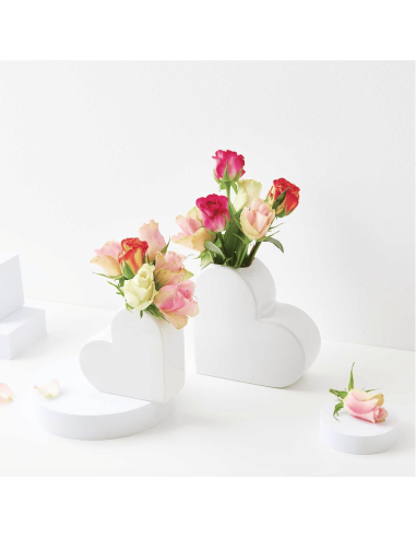 Vase céramique petit coeur blanc - Rico Design