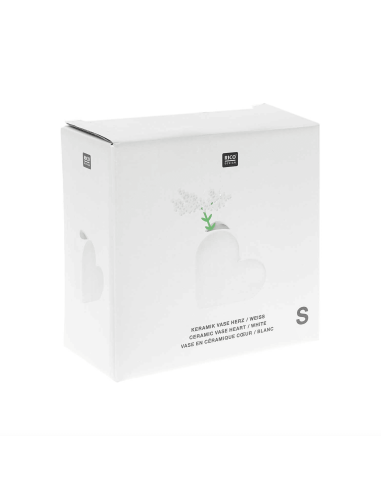 Vase céramique petit coeur blanc - Rico Design