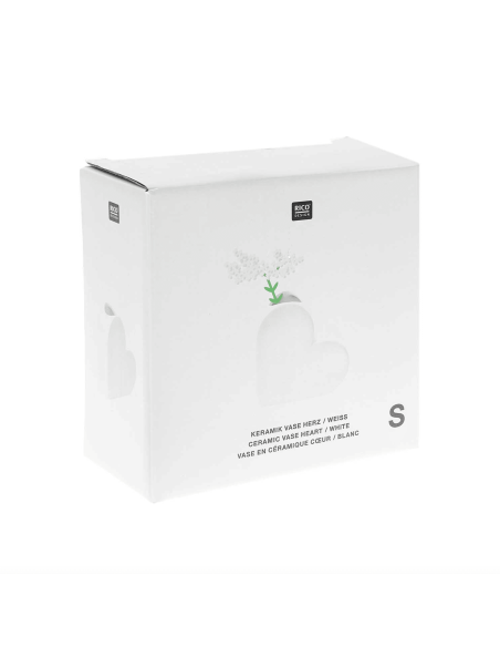 Vase céramique petit coeur blanc - Rico Design