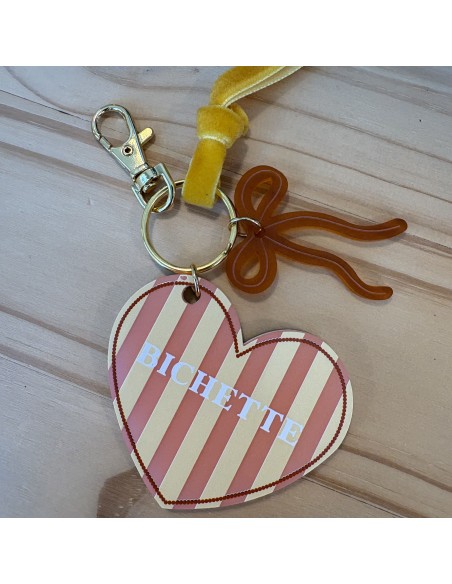 Porte-clés Adèle coeur Bichette - Les Mignonneries