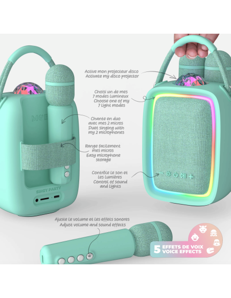 Enceinte Singy Party Turquoise - Mobility On Board