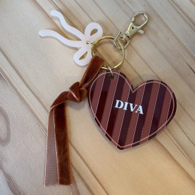 Porte-clés Adèle coeur Diva - Les Mignonneries