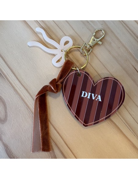 Porte-clés Adèle coeur Diva - Les Mignonneries