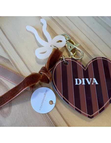 Porte-clés Adèle coeur Diva - Les Mignonneries