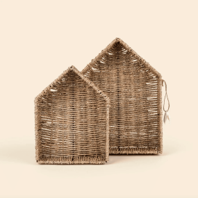 Set de 2 étagères maison en osier - Egmont Toys