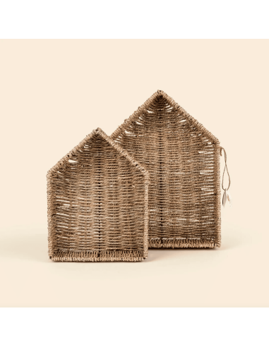 Set de 2 étagères maison en osier - Egmont Toys