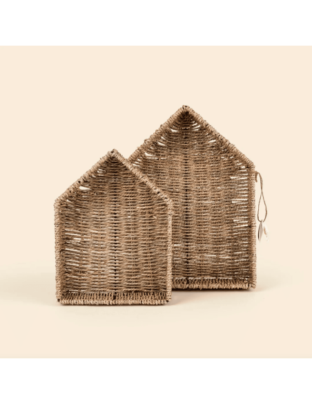 Set de 2 étagères maison en osier - Egmont Toys