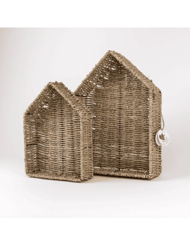 Set de 2 étagères maison en osier - Egmont Toys