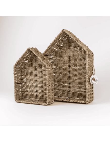 Set de 2 étagères maison en osier - Egmont Toys
