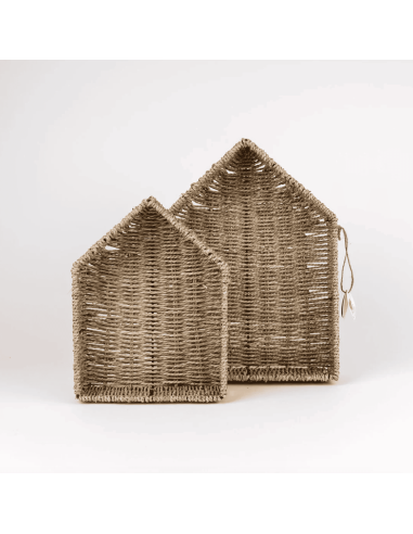 Set de 2 étagères maison en osier - Egmont Toys