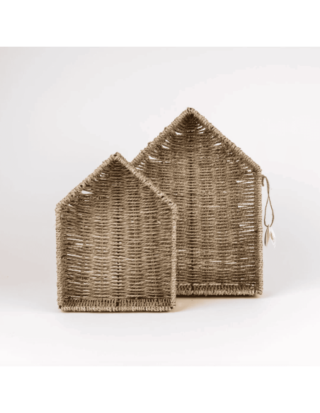 Set de 2 étagères maison en osier - Egmont Toys