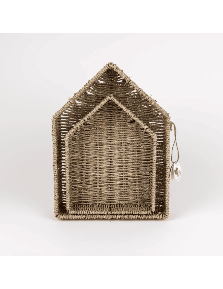 Set de 2 étagères maison en osier - Egmont Toys
