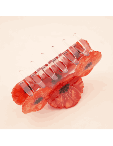 Grande pince à cheveux 3 coquelicots - Coucou...