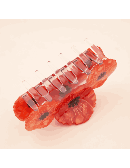 Grande pince à cheveux 3 coquelicots - Coucou Suzette