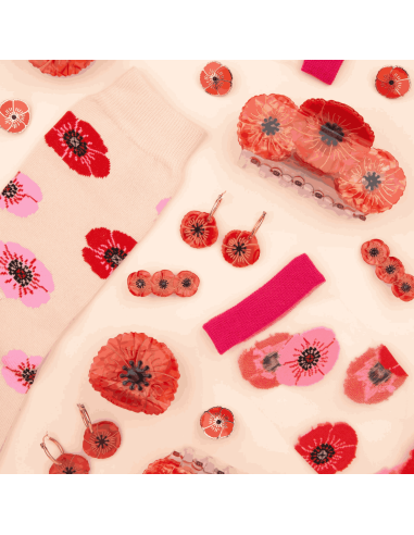 Grande pince à cheveux 3 coquelicots - Coucou...