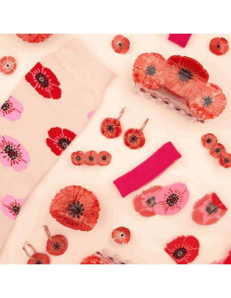 Grande pince à cheveux 3 coquelicots - Coucou Suzette