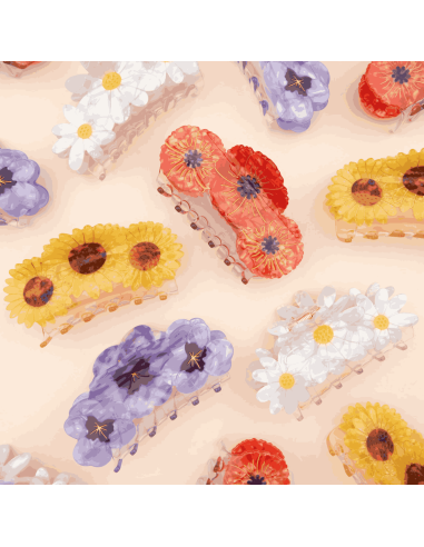 Grande pince à cheveux 3 coquelicots - Coucou...