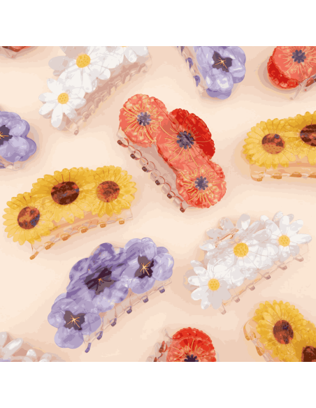 Grande pince à cheveux 3 coquelicots - Coucou Suzette