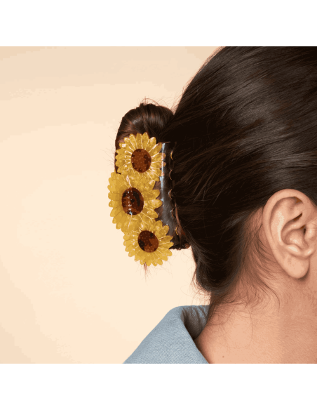 Grande pince à cheveux 3 tournesols - Coucou Suzette